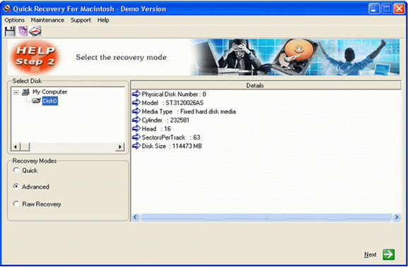 Screenshot of Unistal Mac Data Recovery Software