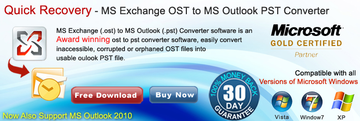 Convert MS Exchange OST to MS Outlook PST