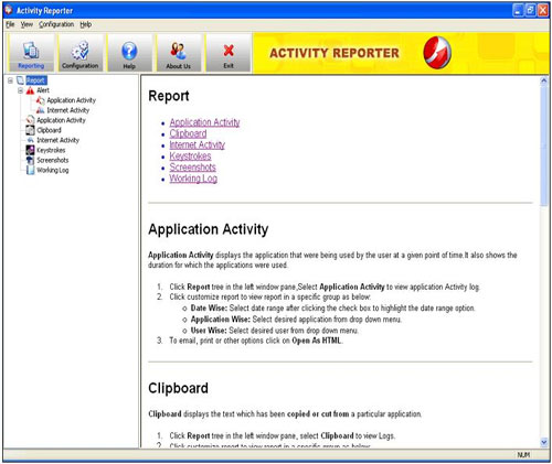 Tracking Internet Activity by Activity Reporter
