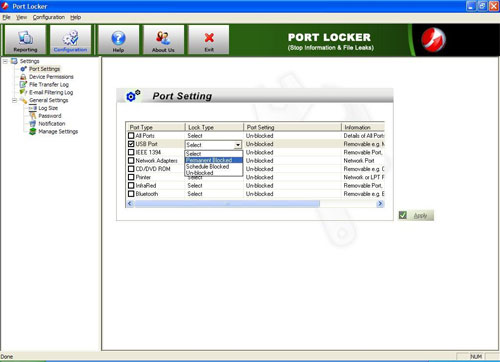 Port Locker Software